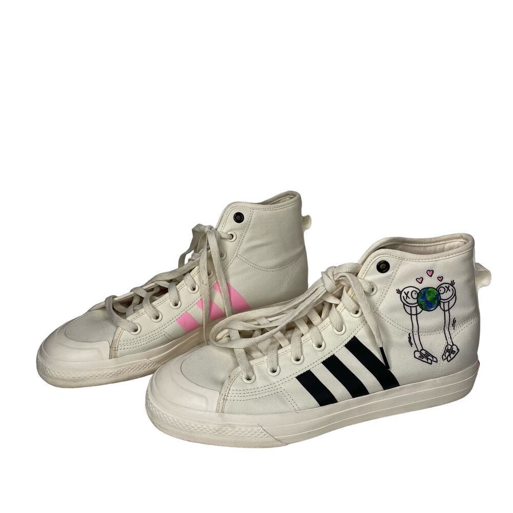 Adidas Nizza Hi RF André Saraiva The World Needs Love Cream Sneakers 11.5